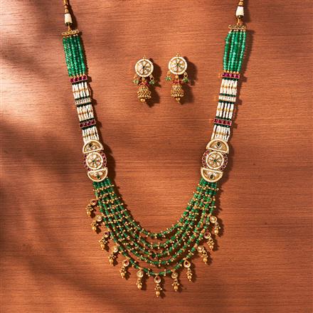 AntiquePearl Mala Necklace With Gold Plating