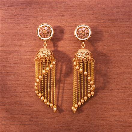 Antique Jhumki With Matte Gold Plating