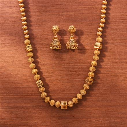 Antique Plain Gold Mala With Gold Plating