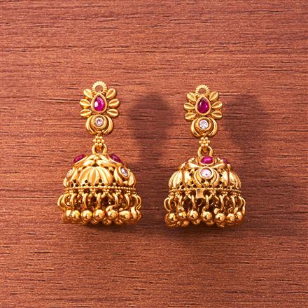 Antique Jhumki With Matte Gold Plating
