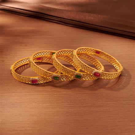 Antique Classic Bangles With Matte Gold Plating