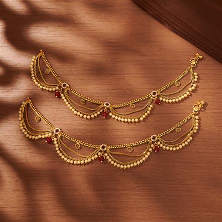 Antique Moti Payal With Gold Plating