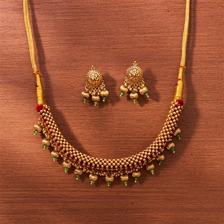 Antique Thushi Necklace With Gold Plating