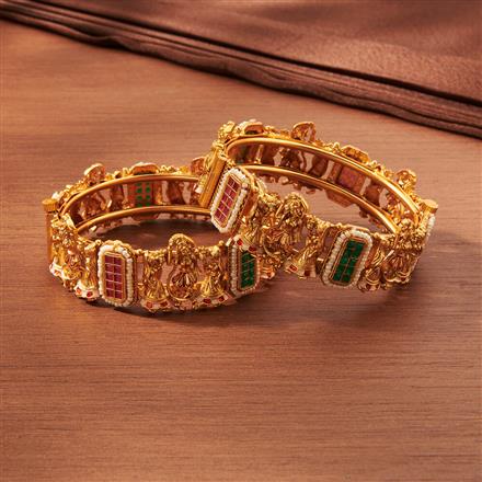 Antique Meenakari Bangles With Matte Gold Plating