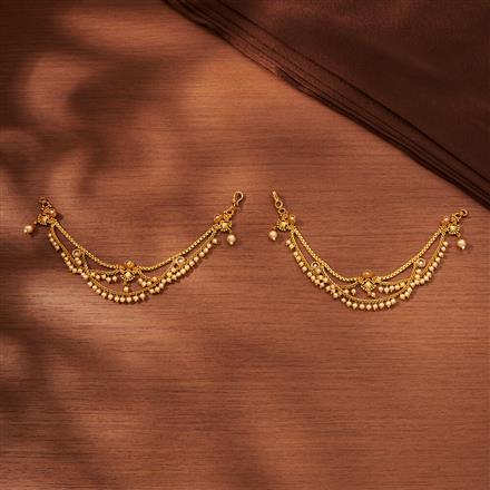 Antique Moti Ear Chain With Gold Plating