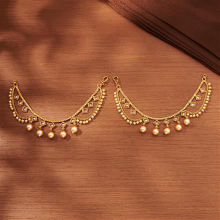 Antique Moti Ear Chain With Gold Plating