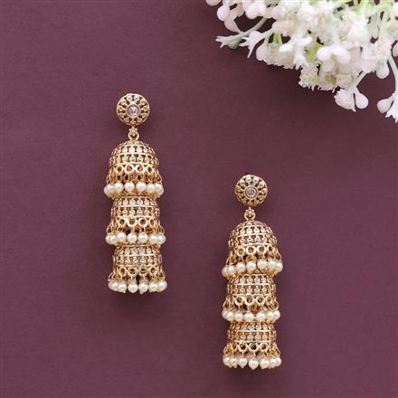 Antique Triple Jhumki With Gold Plating