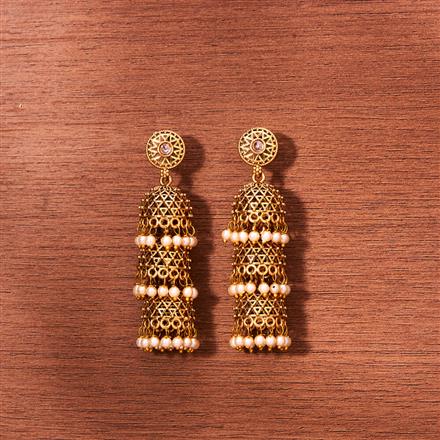 Antique Triple Jhumki With Gold Plating