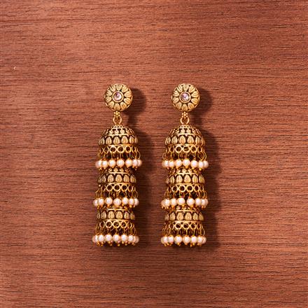 Antique Triple Jhumki With Gold Plating