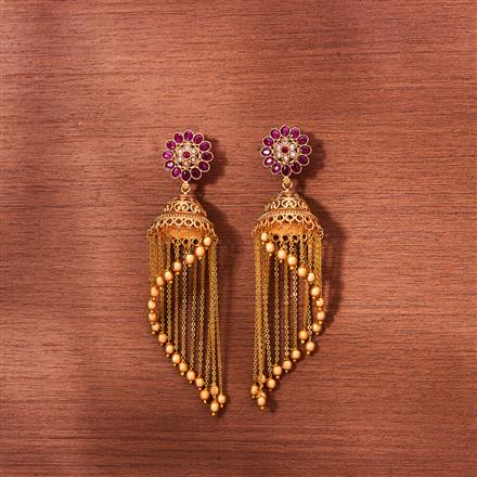Antique Jhumki With Matte Gold Plating