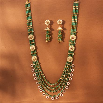AntiqueMoti Mala Necklace With Gold Plating
