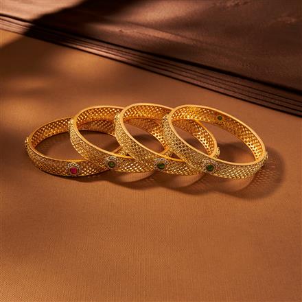 Antique Classic Bangles With Matte Gold Plating