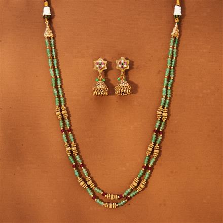 AntiquePearl Mala Necklace With Gold Plating