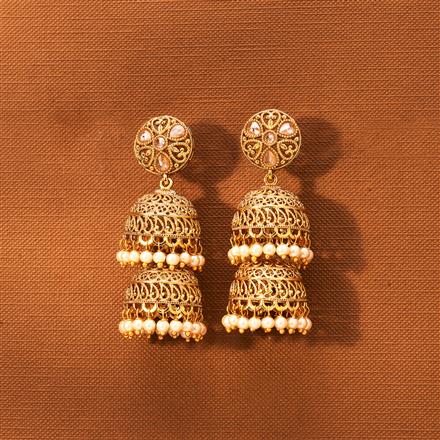 Antique Triple Jhumki With Gold Plating