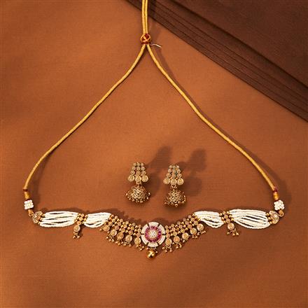 Antique Choker Necklace With Gold Plating
