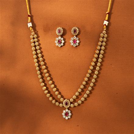 Antique 2 Line Necklace With Gold Plating
