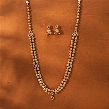 Antique 2 Line Necklace With Gold Plating