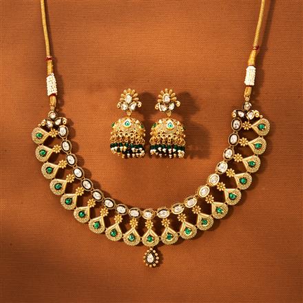 Antique Classic Necklace With Matte Gold Plating