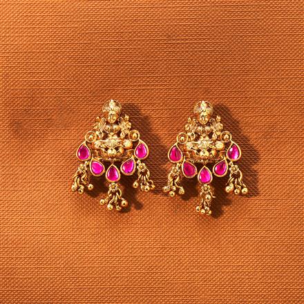 Antique South Indian Earring With Matte Gold Plating