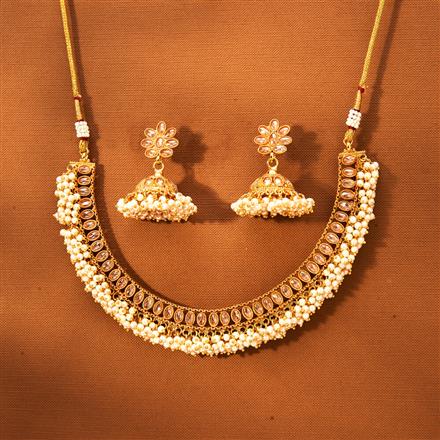 Antique Moti Necklace With Gold Plating