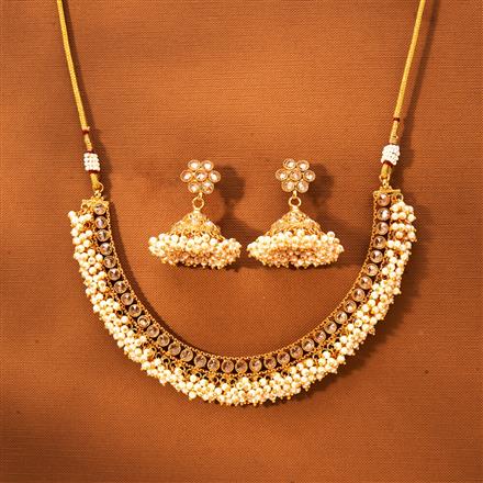 Antique Pearl Necklace With Gold Plating