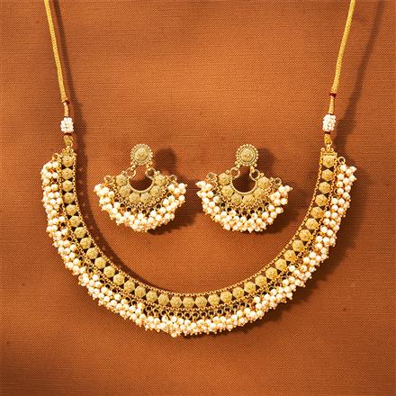 Antique Pearl Necklace With Gold Plating