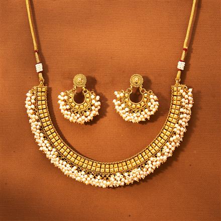 Antique Pearl Necklace With Gold Plating
