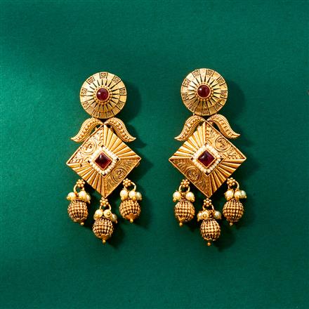 Antique Classic Earring With Matte Gold Plating