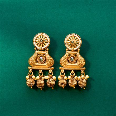 Antique Classic Earring With Matte Gold Plating