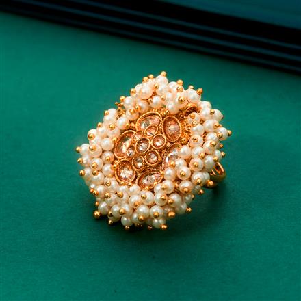 Antique Pearl Ring With Gold Plating