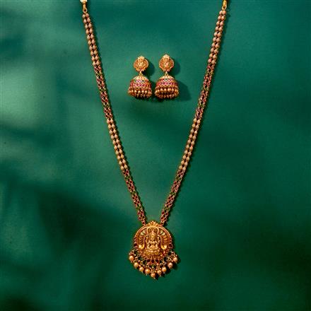 Antique Temple Necklace With Matte Gold Plating