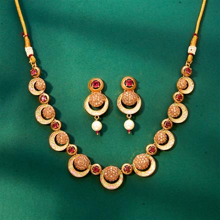 Antique Meenakari Necklace With Gold Plating