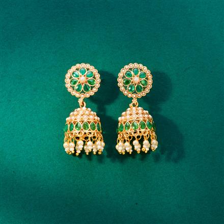 Antique Moti Jhumki With Gold Plating