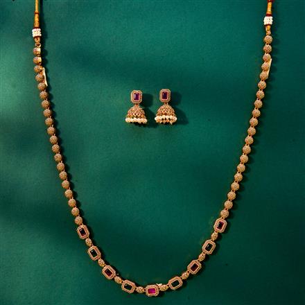 Antique Long Necklace With Gold Plating