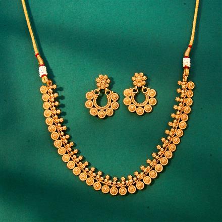 Antique Plain Gold Necklace With Gold Plating