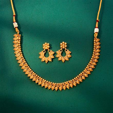 Antique Plain Gold Necklace With Gold Plating