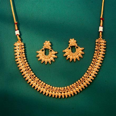 Antique Plain Gold Necklace With Gold Plating