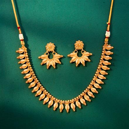 Antique Plain Gold Necklace With Gold Plating