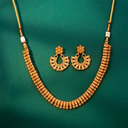 Antique Plain Gold Necklace With Gold Plating