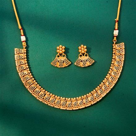 Antique Plain Gold Necklace With Gold Plating