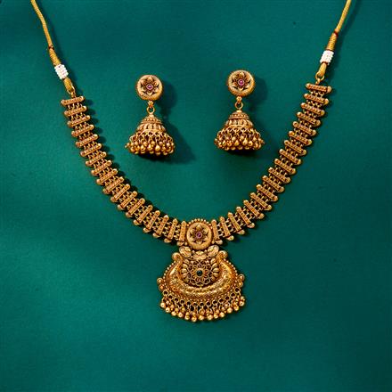 Antique Classic Necklace With Matte Gold Plating