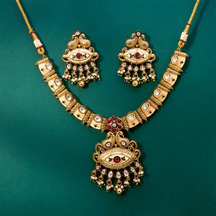 Antique Meenakari Necklace With Gold Plating