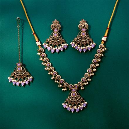 Antique Classic Necklace With Mehndi Plating