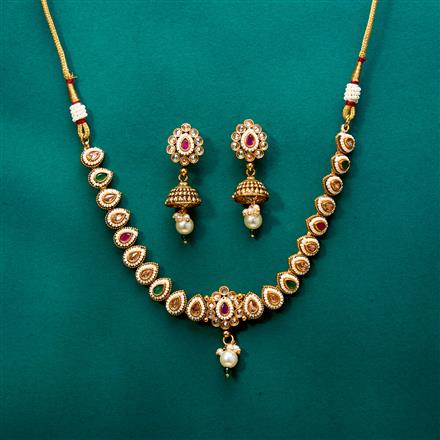 Antique Pearl Necklace With Gold Plating