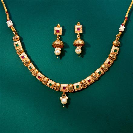 Antique Meenakari Necklace With Gold Plating