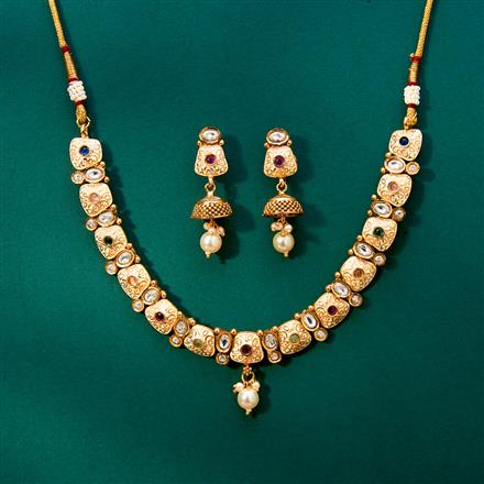 Antique Meenakari Necklace With Gold Plating
