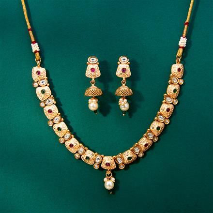 Antique Meenakari Necklace With Gold Plating