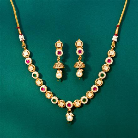 Antique Meenakari Necklace With Gold Plating