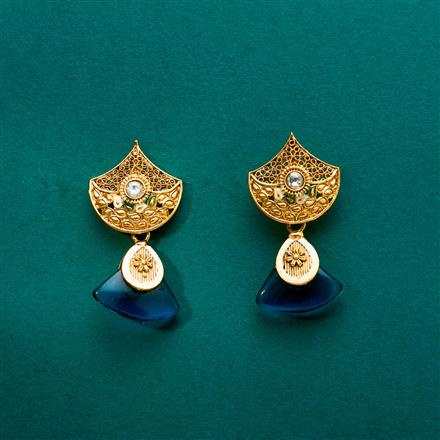 Antique Meenakari Earring With Matte Gold Plating