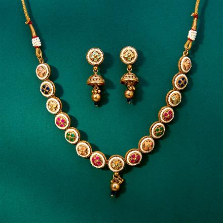 Antique Pearl Necklace With Gold Plating